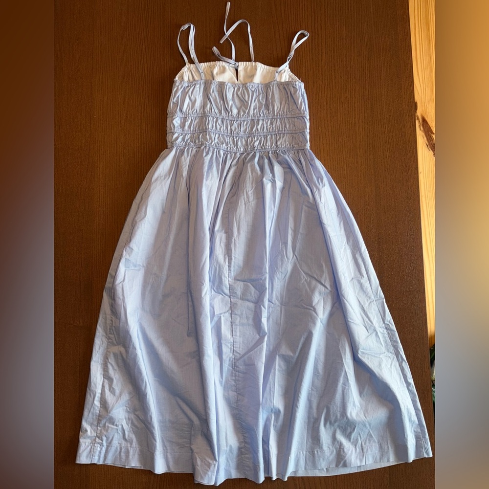Sunday in Brooklyn Light Blue Smocked Midi Dress - Picture 3 of 6